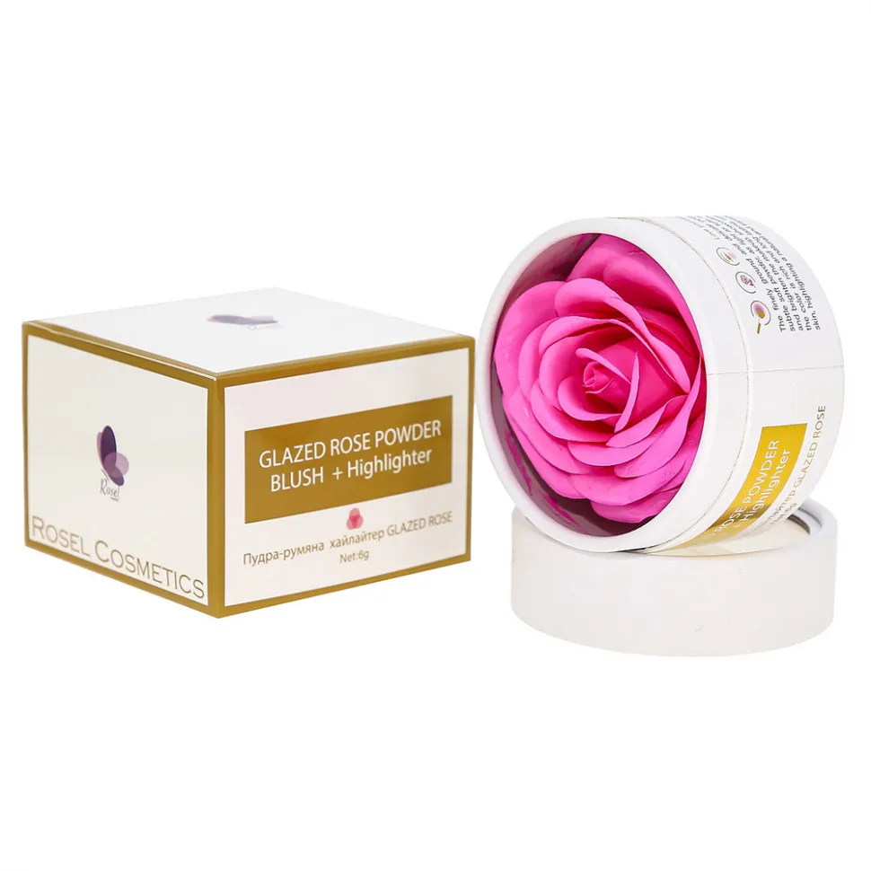 Пудра-румяна Хайлайтер Rosel Cosmetics Glazed Rose 6g R040
