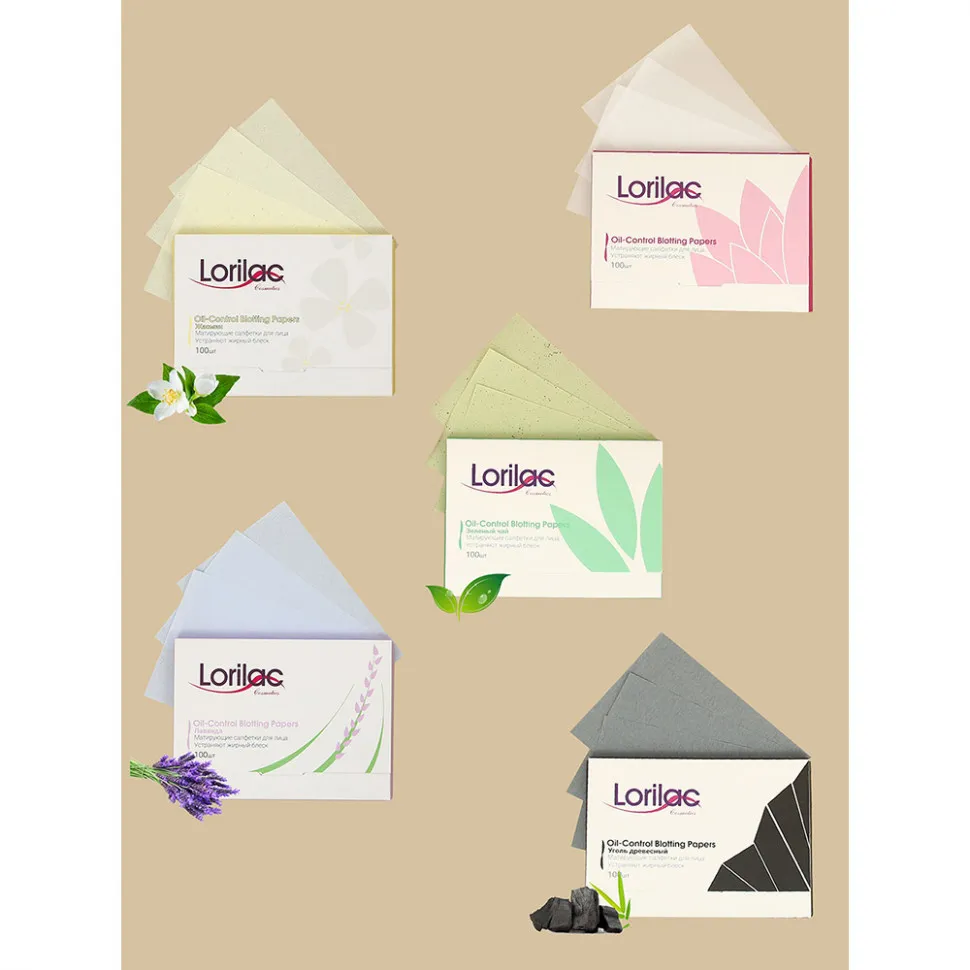 Матирующие салфетки для лица Lorilac Уголь Древесный 100шт