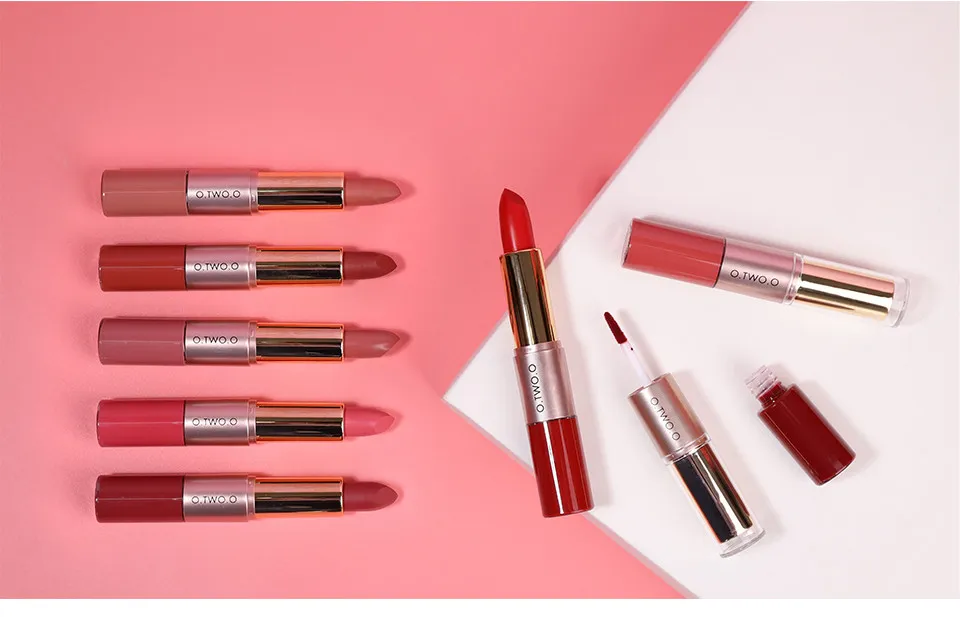 Матовая губная помада O.TWO.O Rose Gold 2in1 3.5g Цвет №08 арт. N9107 Насыщенный коричневый