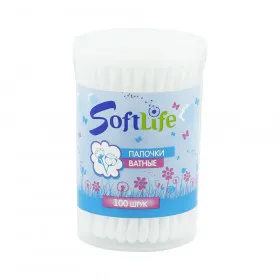 СофтЛайф ватные палочки круглая банка 100 шт.