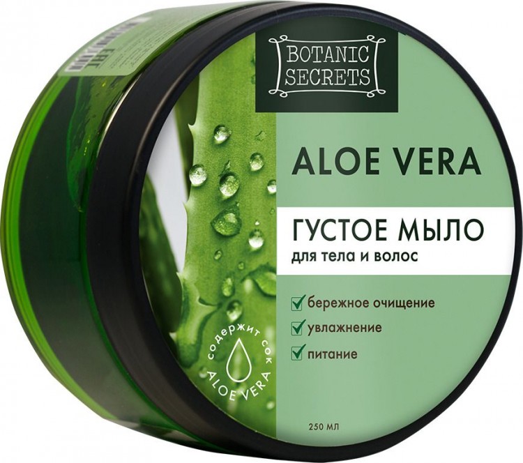Густое мыло для тела и волос Botanic Secrets Aloe Vera, 250 ml