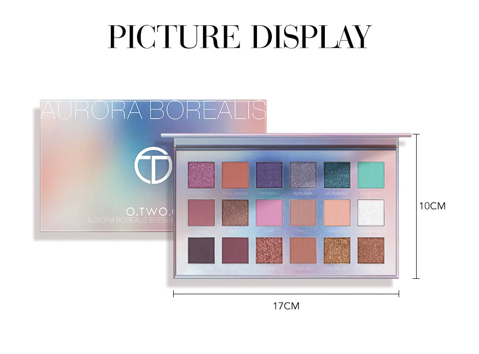 Палетка блестящих матовых теней для век O.TWO.O арт. 1006 18 g.