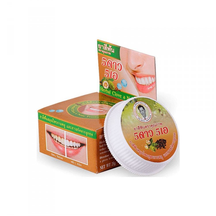 Травяная отбеливающая зубная паста  Herbal Clove &  Noni Toothpaste, 25g