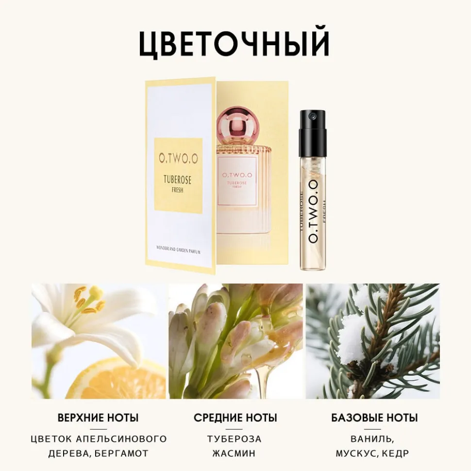 PS01-F01 O.TWO.O Компактный парфюм Wonderland Garden Parfum Tuberose 1.5 ml