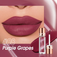 Водостойкая матовая помада O.TWO.O New Trending Lip Gloss Marbling Water Proof Matt Finish Lip Stick SC057 #08 Purple Grapes