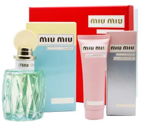 Подарочный набор Miu Miu L'Eau Bleue Eau De Parfum - Духи 100 ml + Крем для рук 75 ml