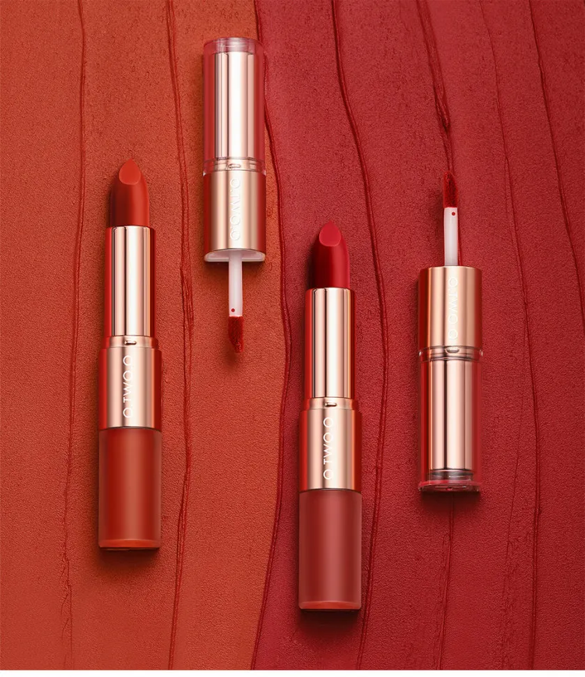 O.TWO.O Матовая губная помада и вельветовый тинт 2в1  арт. SC036 #L12 (Cinnamon) 2.5 g. x 4 g.