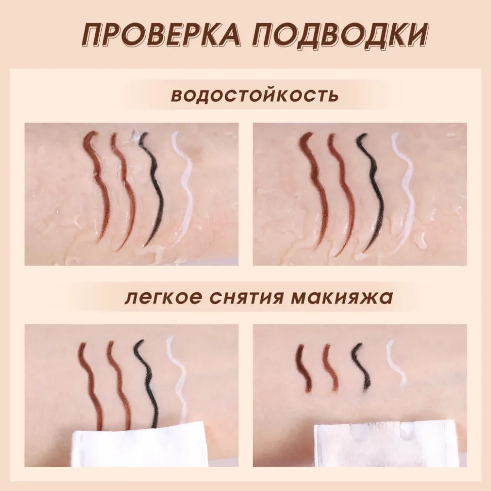 O.TWO.O Гелевая подводка для глаз Gel Eyeliner Waterproof Soft Eye Liner Pencil Quick Dry Makeup SC028 №02 Black