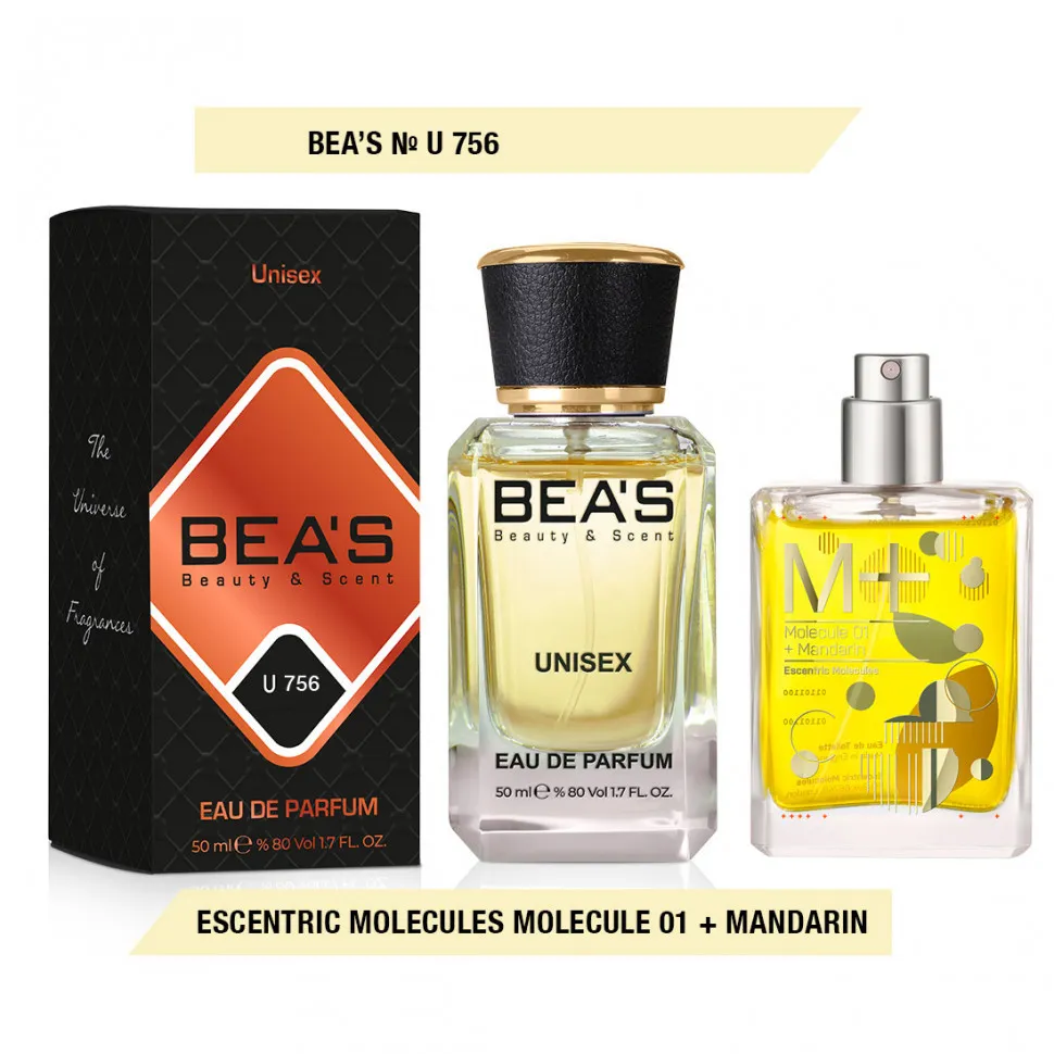 Парфюм Beas 50 ml U 756 Эксцен. Молек. Молек. 01 + Mandarin unisex