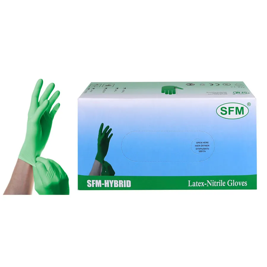 Ригла Перчатки неопудренные (смесь латекс/нитрил) SFM размер S (100 шт)