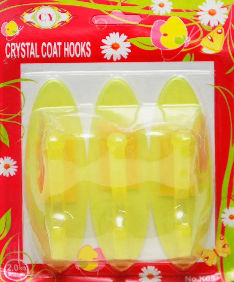 Крючки на липучке Cristal coat hooks (уп.- 3шт.) в ассортименте