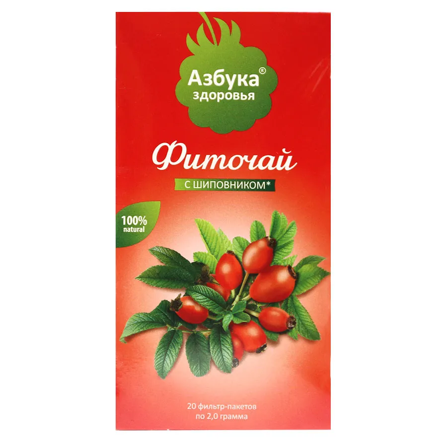 Фиточай Азбука Здоровья С шиповником, 20х2g