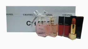 Подарочный набор Chanel (туалетная вода+помада+блеск)
