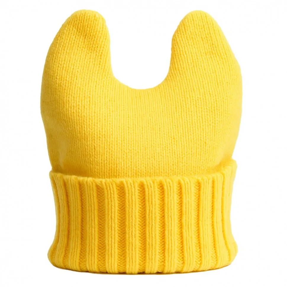 Желтая шапка с ушками