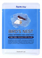 Тканевая маска для лица с экстрактом ласточкиного гнезда FarmStay Visible Difference Bird s Nest Aqua Mask Pack 23 ml