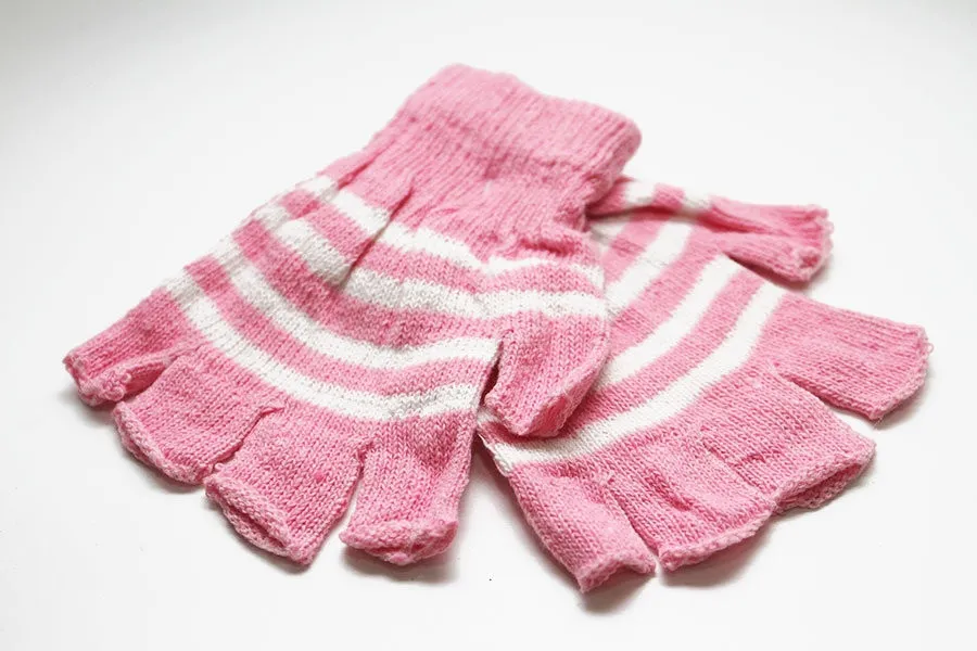 Перчатки без пальцев Полосатые