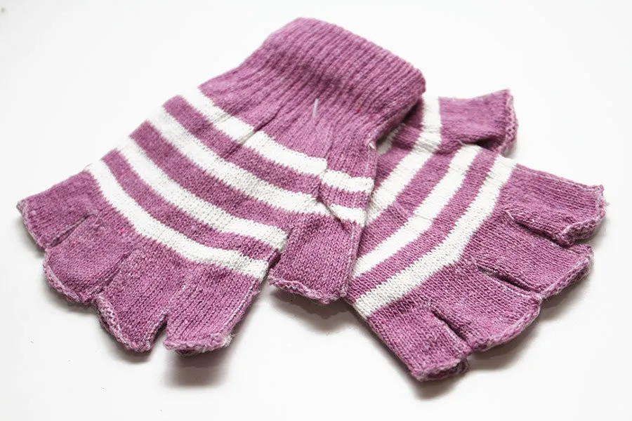 Перчатки без пальцев Полосатые