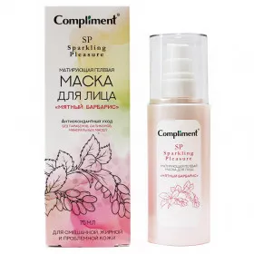 Compliment Sparkling Pleasure МАТИРУЮЩАЯ ГЕЛЕВАЯ МАСКА ДЛЯ ЛИЦА «МЯТНЫЙ БАРБАРИС», 75 ml