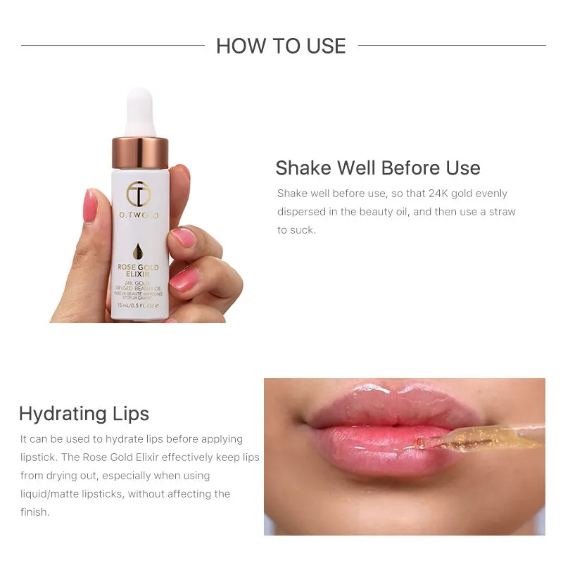 Масло для лица O.TWO.O Rose Gold Elixir 24k Gold Infused Beauty Oil 15 ml (9116)
