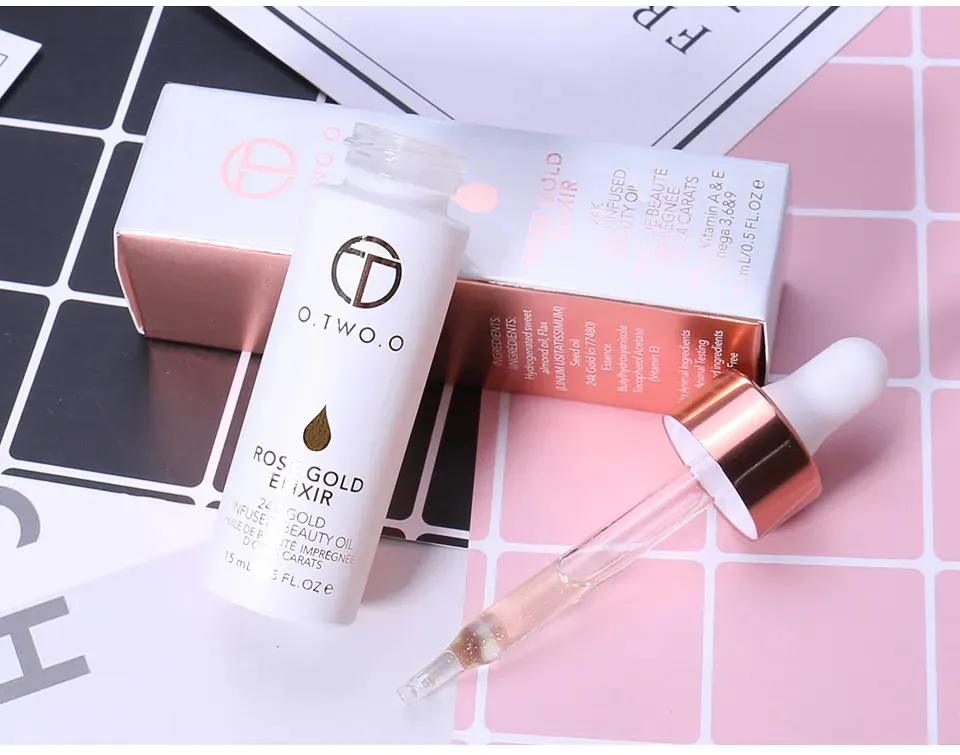 Масло для лица O.TWO.O Rose Gold Elixir 24k Gold Infused Beauty Oil 15 ml (9116)