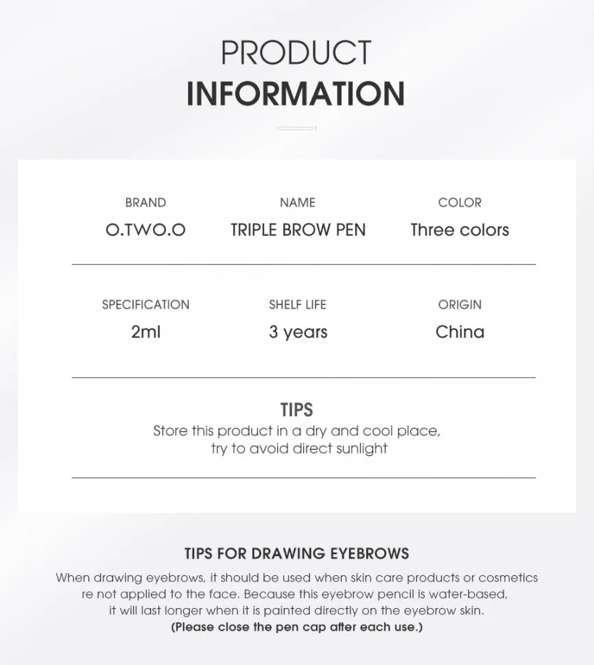 Карандаш для бровей O.TWO.O арт. 1013 #02 (Medium Brown) 2 ml