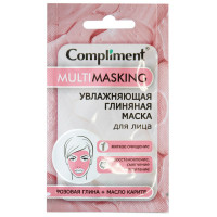 Compliment Multimasking увлажняющая маска для лица с розовой глиной и маслом карите 7 ml