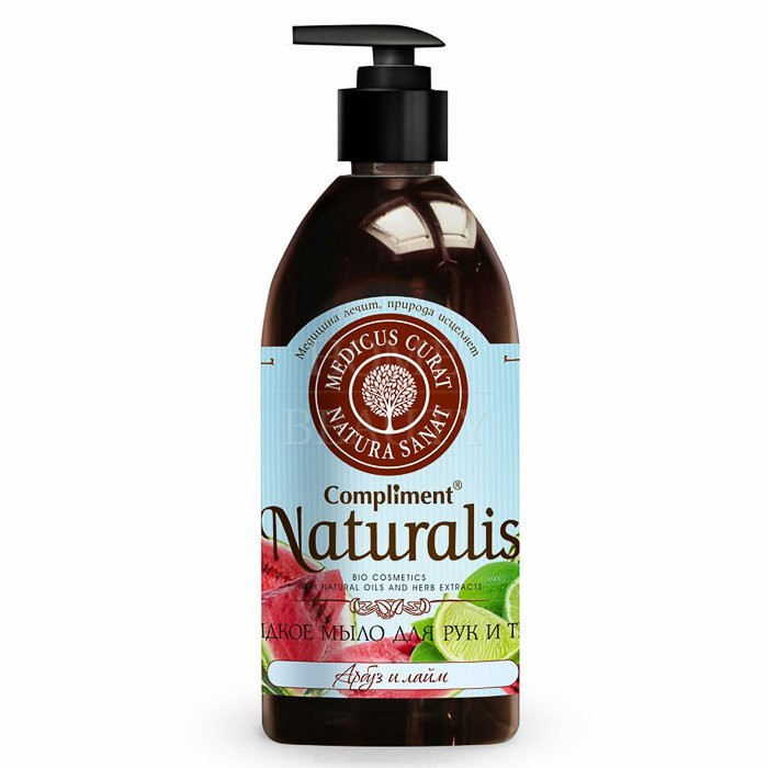 Жидкое мыло для рук и тела Compliment Naturalis Арбуз и лайм (500 ml)