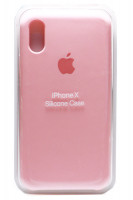 Силиконовый чехол для Айфон X (Светло-розовый)