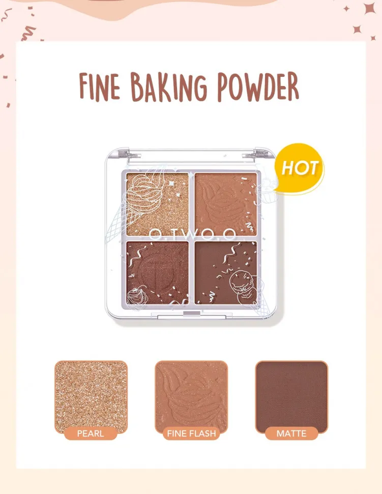 Палитра теней для век O.TWO.O 4 цвета  арт. YJ006 №03 8g.