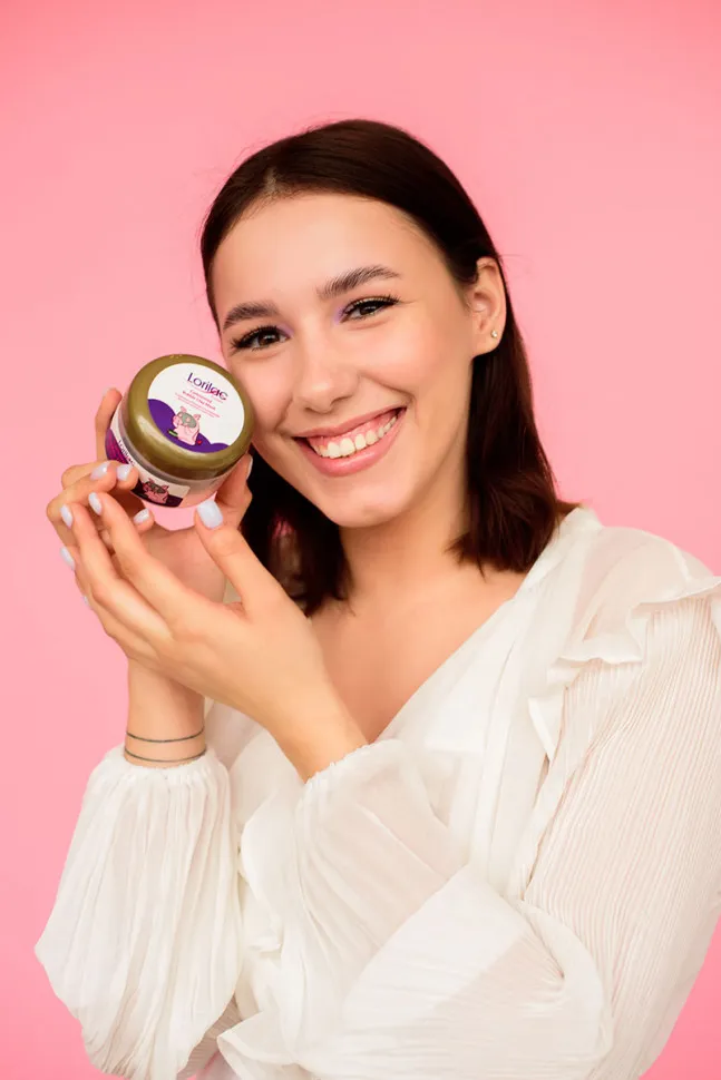 Lorilac очищающая кислородная пузырьковая маска для лица на основе глины 100гр 0178