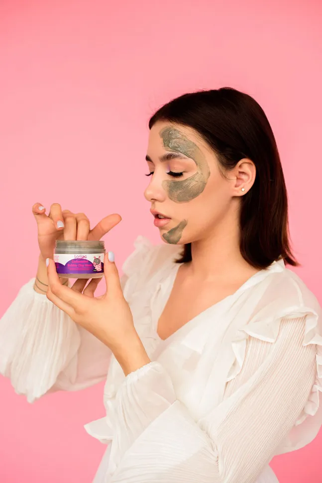 Lorilac очищающая кислородная пузырьковая маска для лица на основе глины 100гр 0178