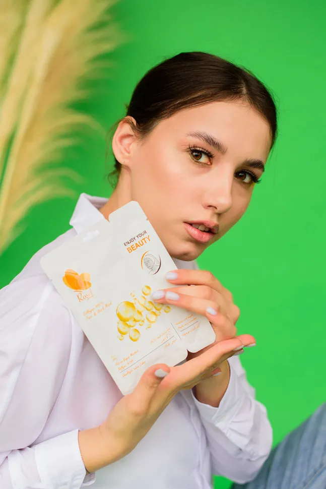 Маски для лица Rosel Cosmetics Face Mask Collagen 100%