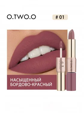 Матовая губная помада O.TWO.O Rose Gold 2in1 3.5g Цвет №01 арт. N9107 Насыщенный бордово-красный