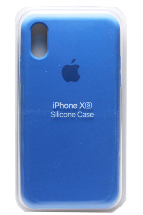 Силиконовый чехол для Айфон XS - (Ярко-Голубой)