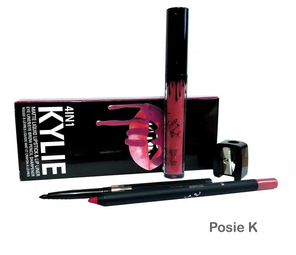Набор Kylie 4in1 (карандаши для губ и глаз + жидкая помада + точилка) 12шт