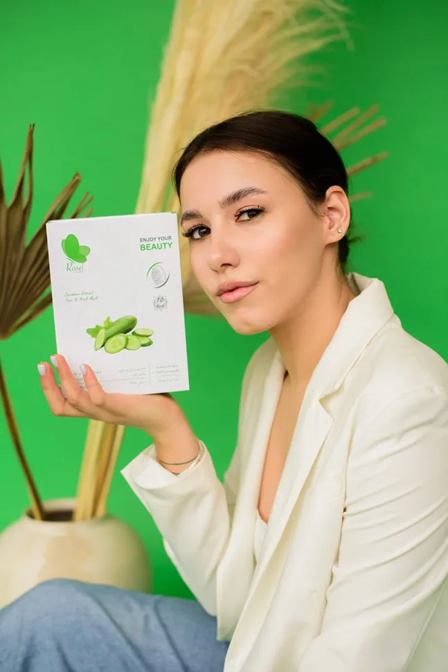 Маски для лица Rosel Cosmetics Face & Neck Mask Cucumber Extract