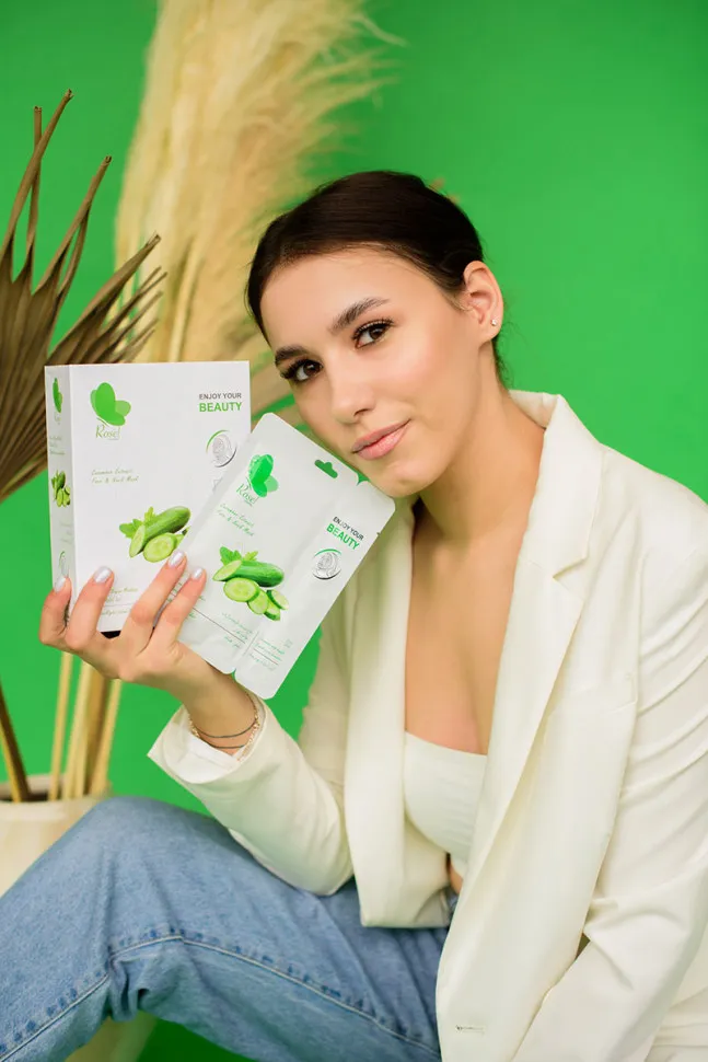 Маски для лица Rosel Cosmetics Face & Neck Mask Cucumber Extract
