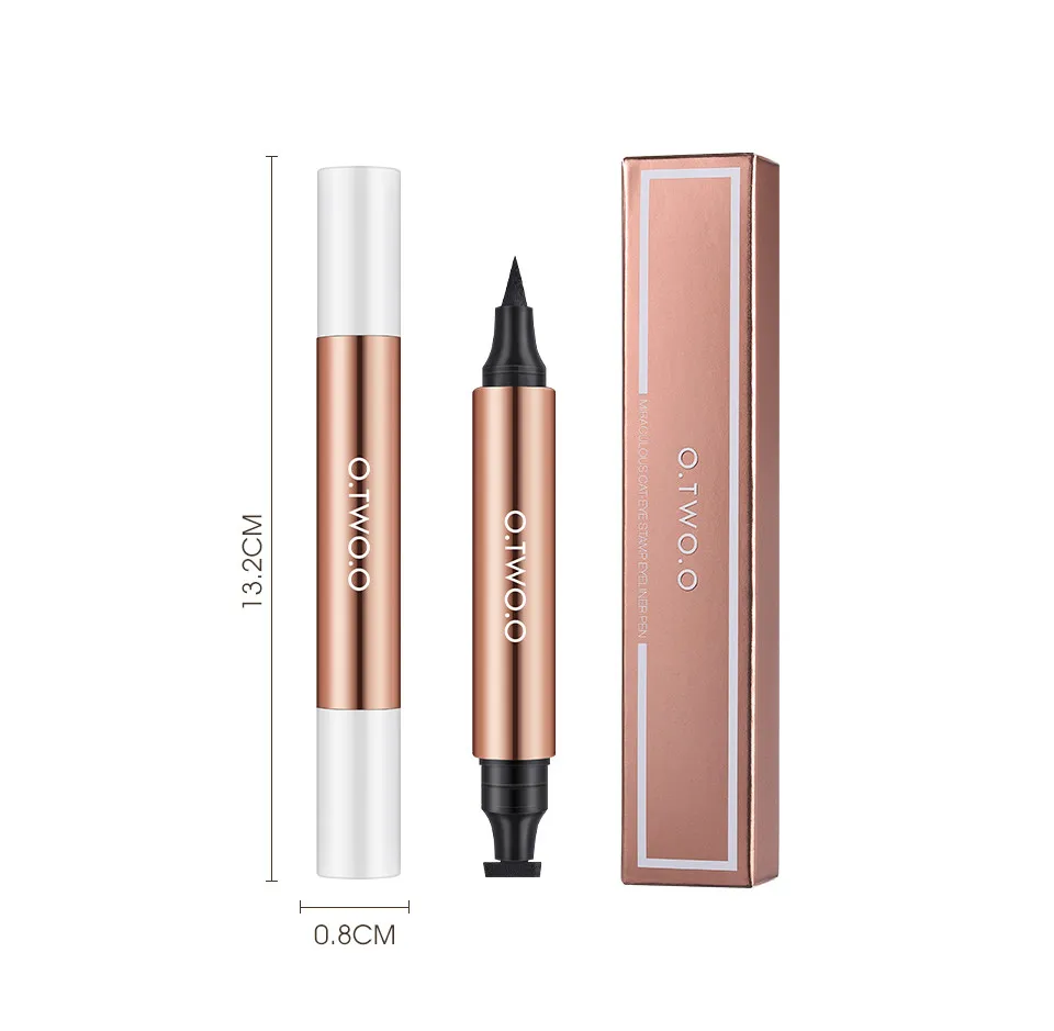 Двухсторонняя быстросохнущая подводка для глаз со штампом / чёрная O.TWO.O арт. 1019 2.8 g.