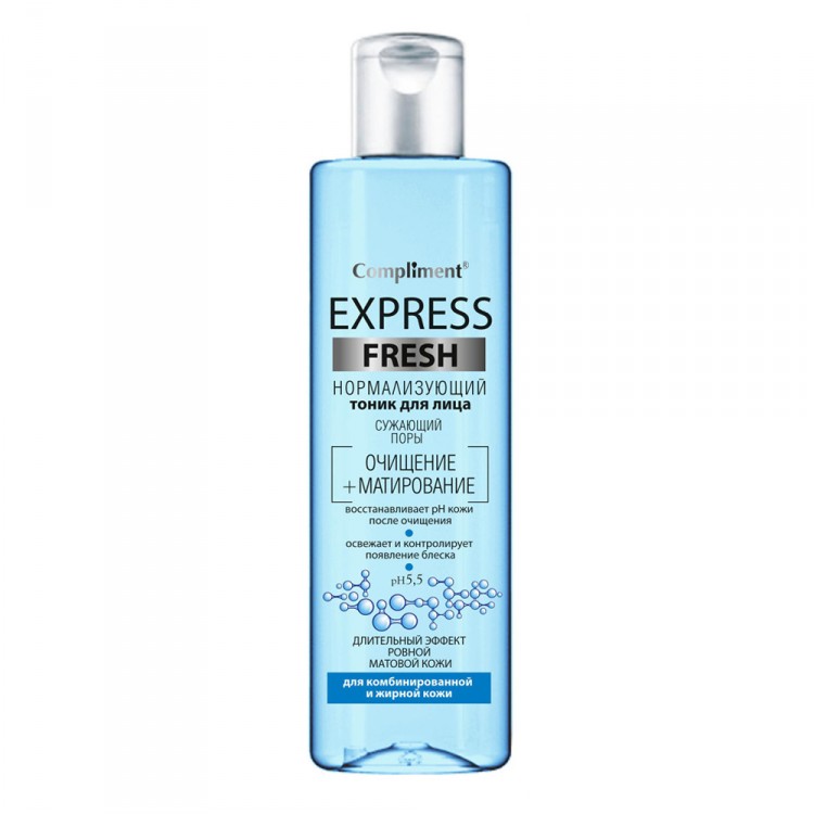 Compliment Express Fresh тоник для лица нормализующий сужающий поры, 250 ml