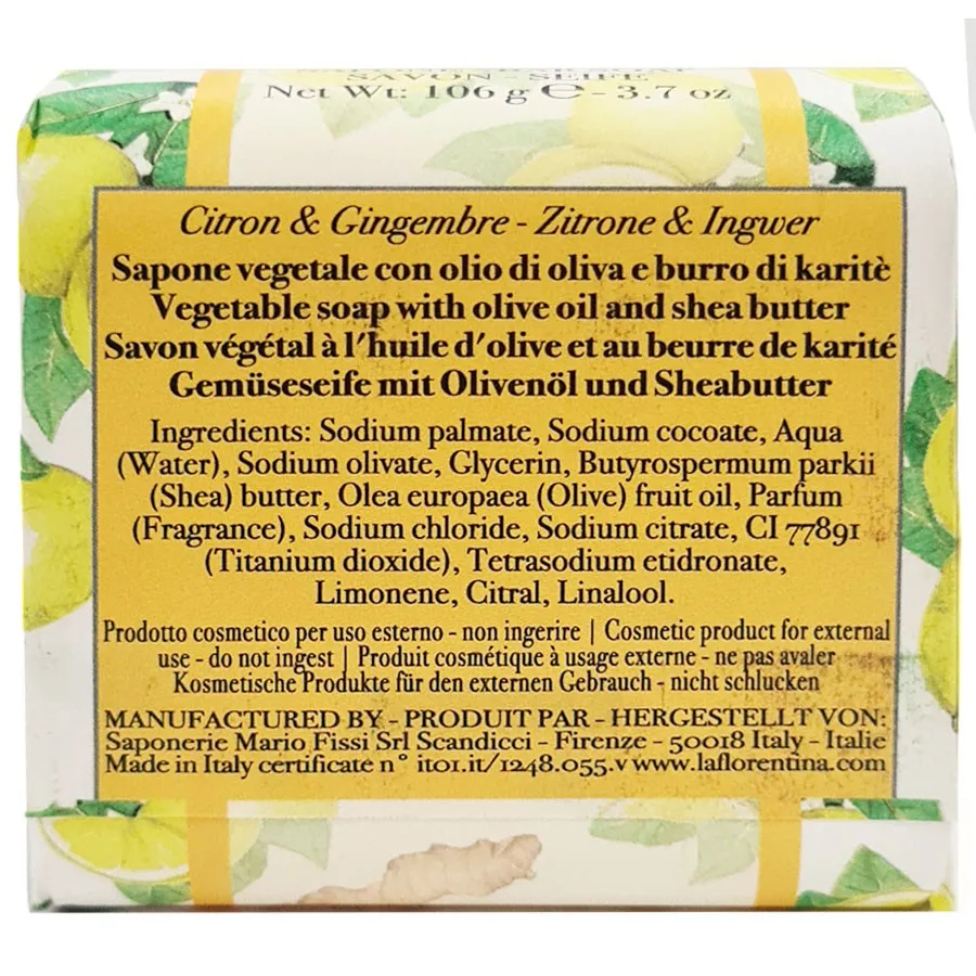Мыло La Florentina Soap Lemon and Ginger с экстрактами лимона и имбиря