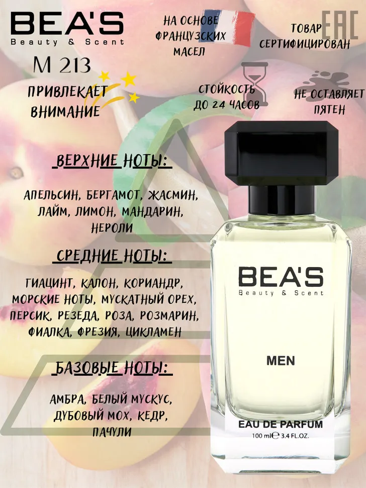 Парфюм Beas 100 ml M 213 Giorgio Armani Acqua Di Gio men