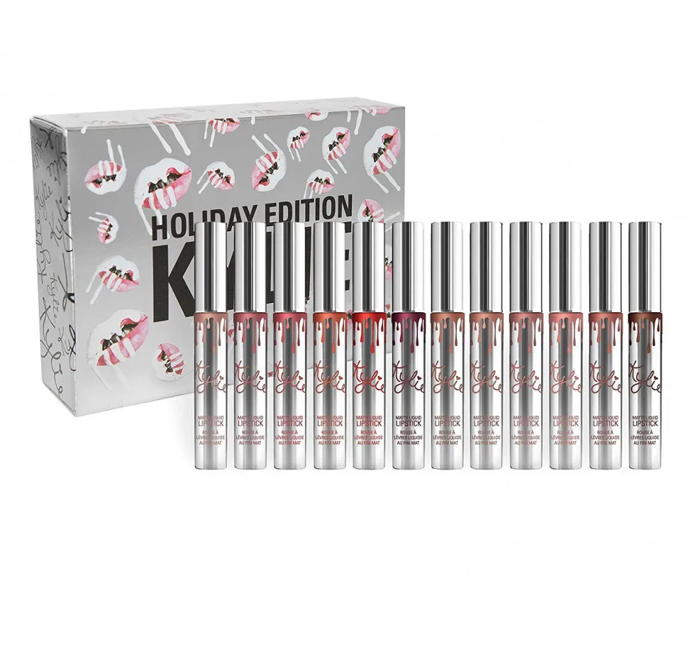 Жидкая помада KYLIE HOLIDAY EDITION Серебро (12 оттенков)