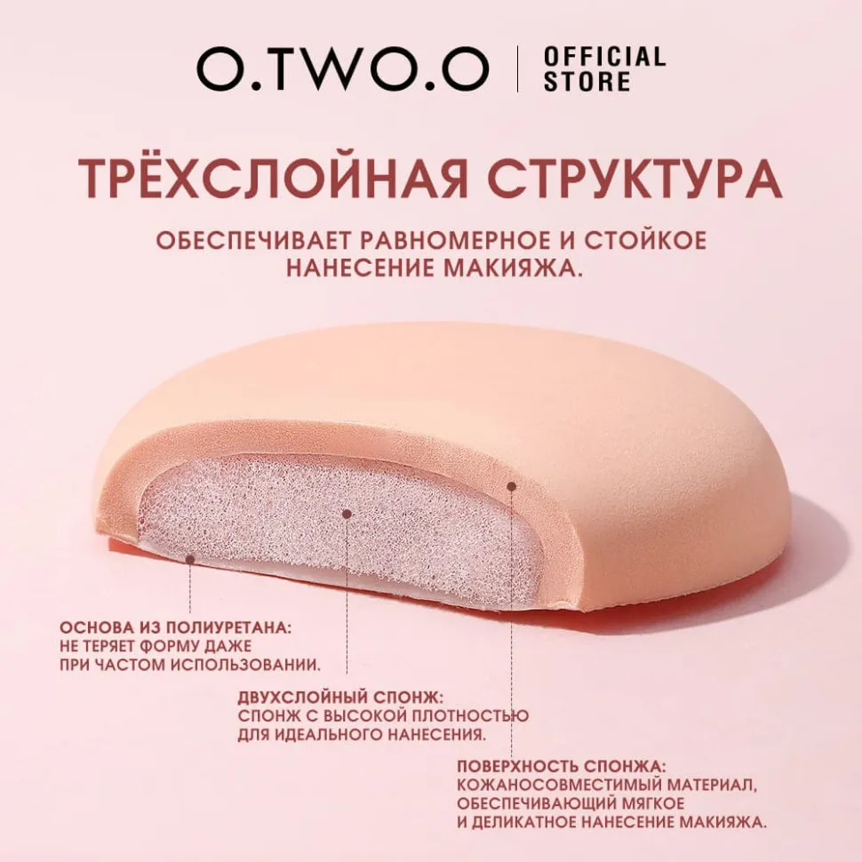 SN018 O.TWO.O Спонж для макияжа с трёхслойной структурой
