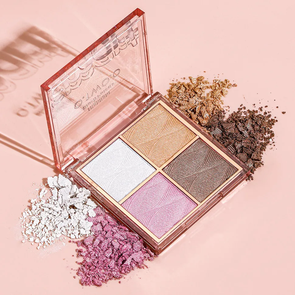 O.TWO.O Пудра-хайлайтер для макияж, 4 цвета арт. SC045 Shimmer Peach #03 7.5 g.