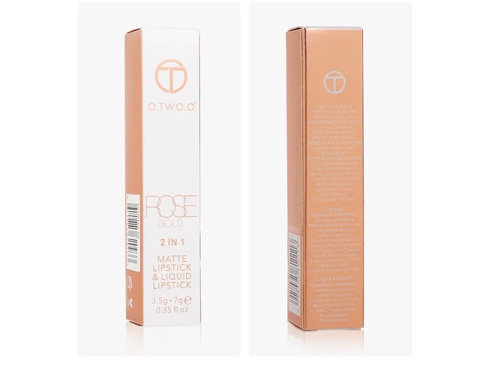Матовая губная помада O.TWO.O Rose Gold 2in1 3.5g Цвет №03 арт. N9107 Нюдовый бежевый